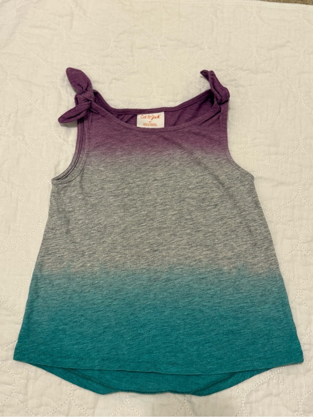 Cat & Jack Purple to Teal Ombre Tank - Knot Strap Detail
